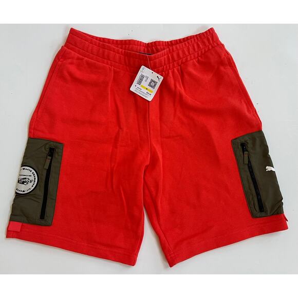 Puma x Porsche Legacy Statement Fleece Shorts Orange 533997-04 Men’s Size M NWT - Picture 1 of 16